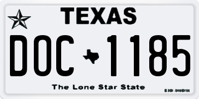 TX license plate DOC1185