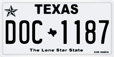 TX license plate DOC1187