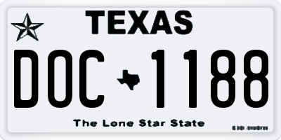 TX license plate DOC1188