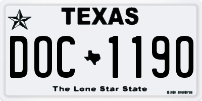 TX license plate DOC1190