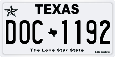 TX license plate DOC1192