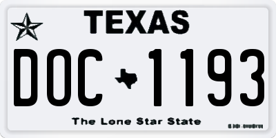 TX license plate DOC1193