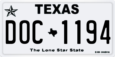 TX license plate DOC1194