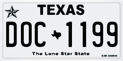 TX license plate DOC1199