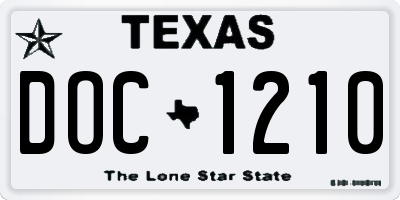 TX license plate DOC1210