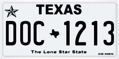 TX license plate DOC1213