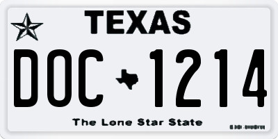 TX license plate DOC1214