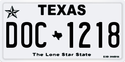 TX license plate DOC1218