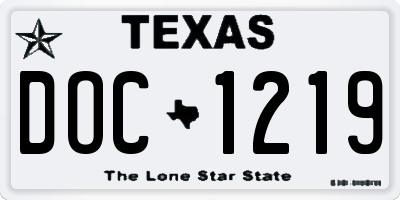 TX license plate DOC1219