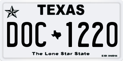 TX license plate DOC1220