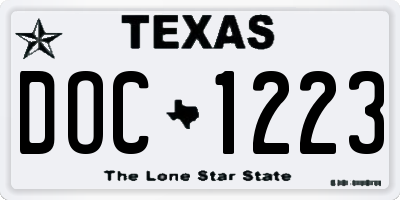 TX license plate DOC1223