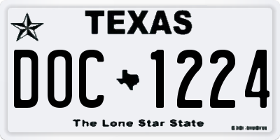 TX license plate DOC1224