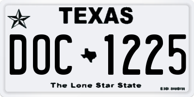 TX license plate DOC1225