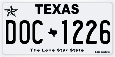 TX license plate DOC1226