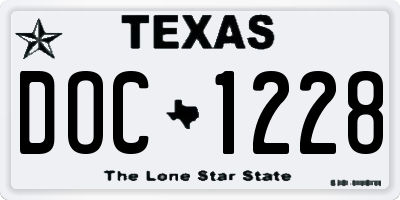 TX license plate DOC1228