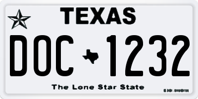 TX license plate DOC1232