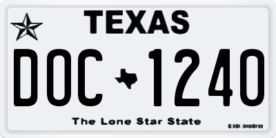 TX license plate DOC1240