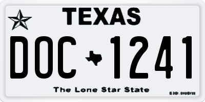 TX license plate DOC1241