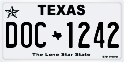 TX license plate DOC1242
