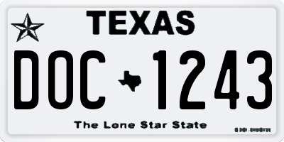 TX license plate DOC1243