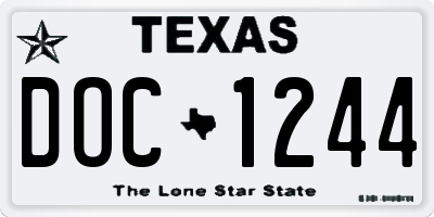 TX license plate DOC1244