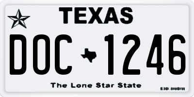 TX license plate DOC1246