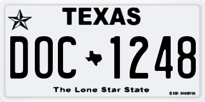 TX license plate DOC1248