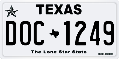 TX license plate DOC1249