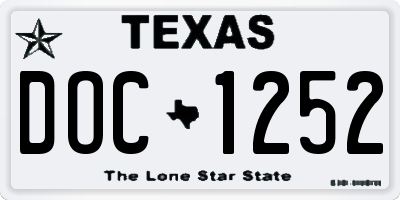 TX license plate DOC1252
