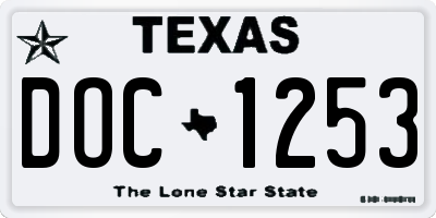 TX license plate DOC1253