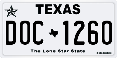 TX license plate DOC1260