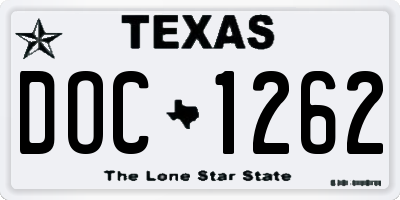 TX license plate DOC1262