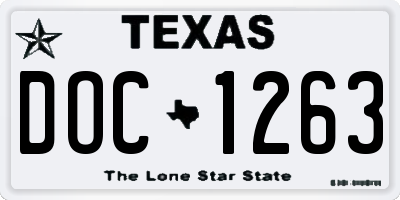 TX license plate DOC1263