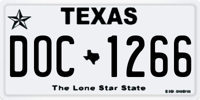TX license plate DOC1266