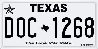 TX license plate DOC1268