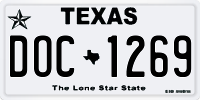 TX license plate DOC1269