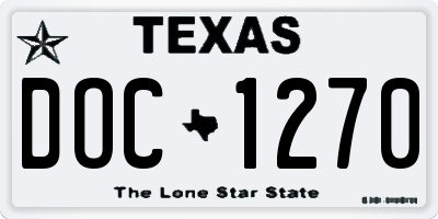 TX license plate DOC1270
