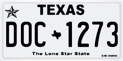 TX license plate DOC1273
