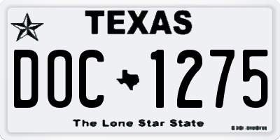 TX license plate DOC1275