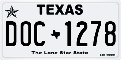 TX license plate DOC1278