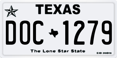 TX license plate DOC1279