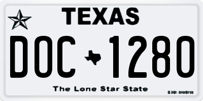 TX license plate DOC1280