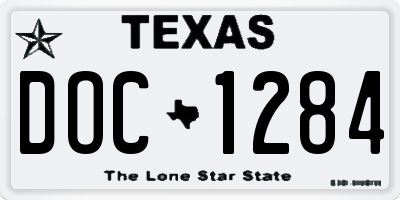 TX license plate DOC1284