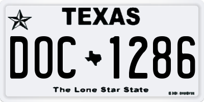 TX license plate DOC1286
