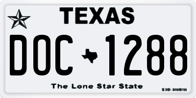 TX license plate DOC1288