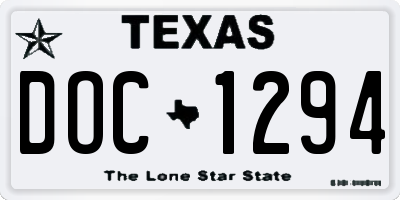 TX license plate DOC1294