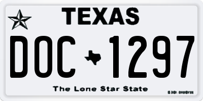 TX license plate DOC1297