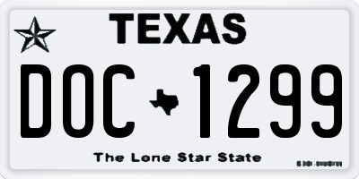 TX license plate DOC1299