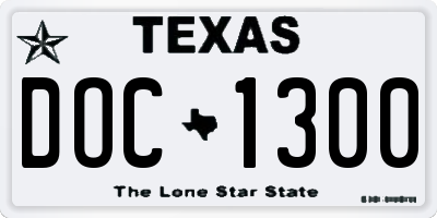 TX license plate DOC1300