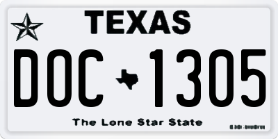 TX license plate DOC1305